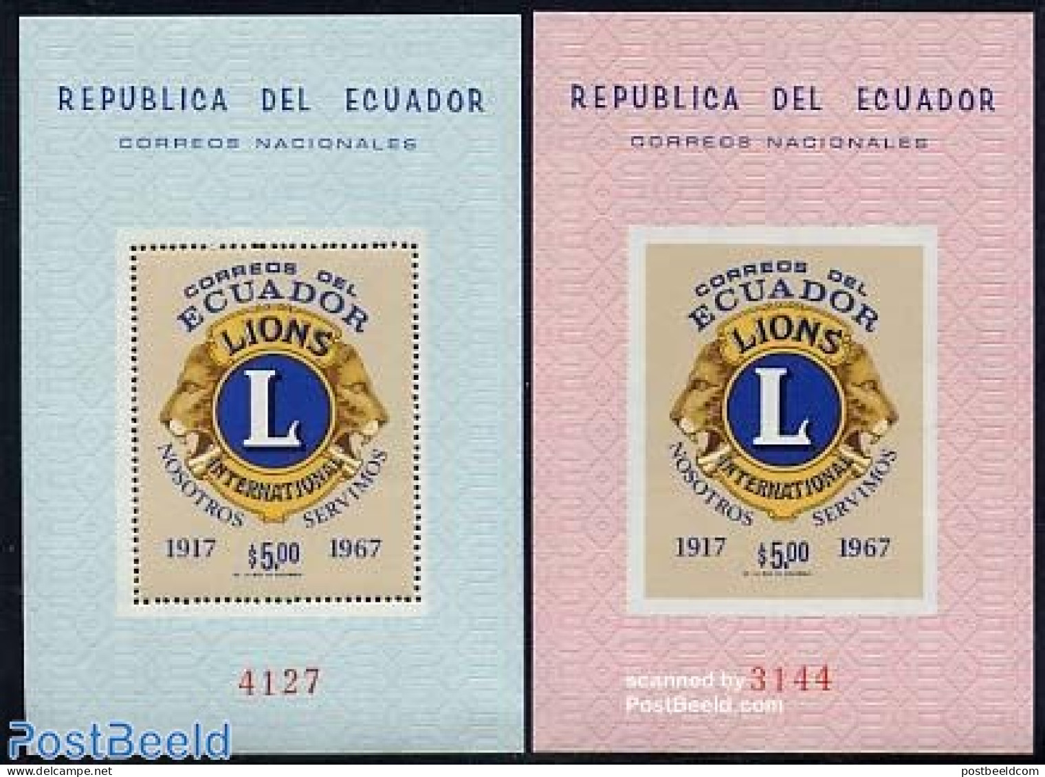 Ecuador 1968 Lions Club 2 S/s, Mint NH, Various - Lions Club - Rotary, Club Leones