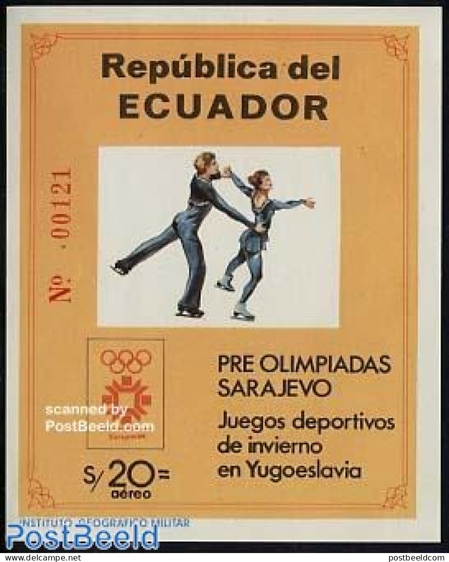 Ecuador 1984 Olympic Games S/s, Mint NH, Sport - Olympic Winter Games - Skating - Ecuador