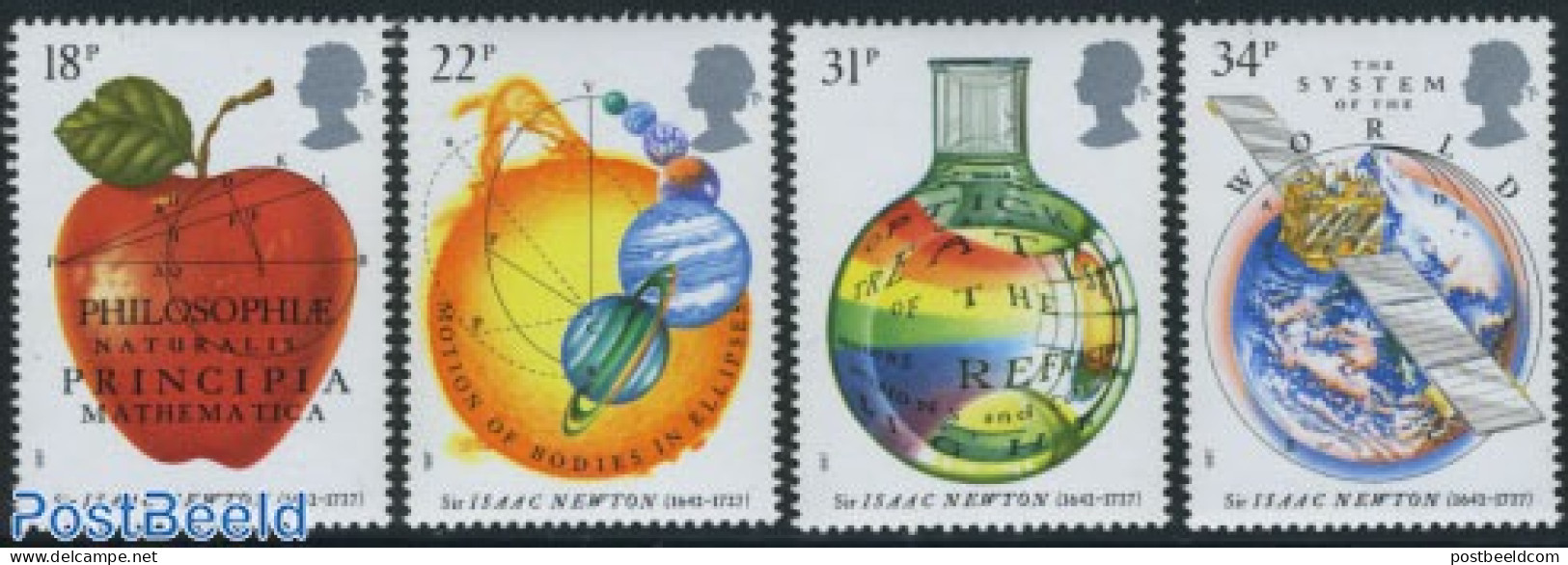 Great Britain 1987 Isaac Newton 4v, Mint NH, Science - Transport - Astronomy - Physicians - Space Exploration - Neufs