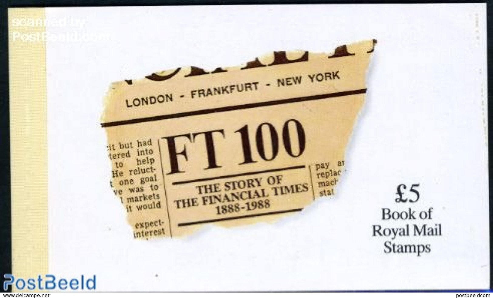 Great Britain 1988 The Story Of The Financial Times Booklet, Mint NH, History - Newspapers & Journalism - Stamp Booklets - Ongebruikt