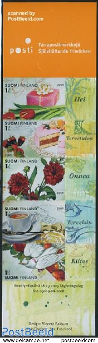 Finland 2009 Greetings Booklet S-a, Mint NH, Health - Nature - Various - Food & Drink - Birds - Flowers & Plants - Sta.. - Ongebruikt