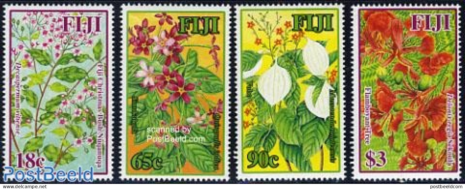 Fiji 2006 Christmas, Flowers 4v, Mint NH, Nature - Religion - Flowers & Plants - Christmas - Noël