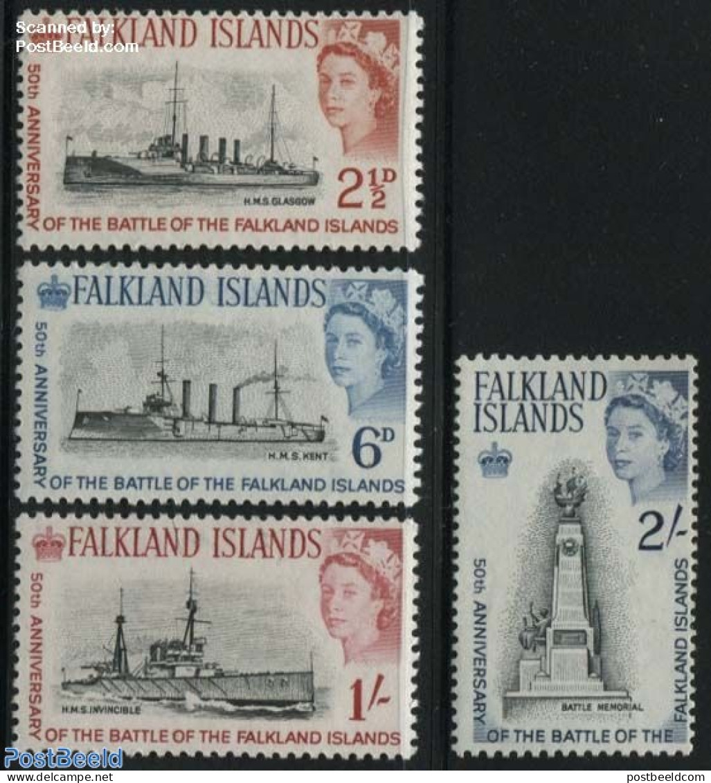 Falkland Islands 1964 Definitives 4v, Unused (hinged), Transport - Ships And Boats - Barcos