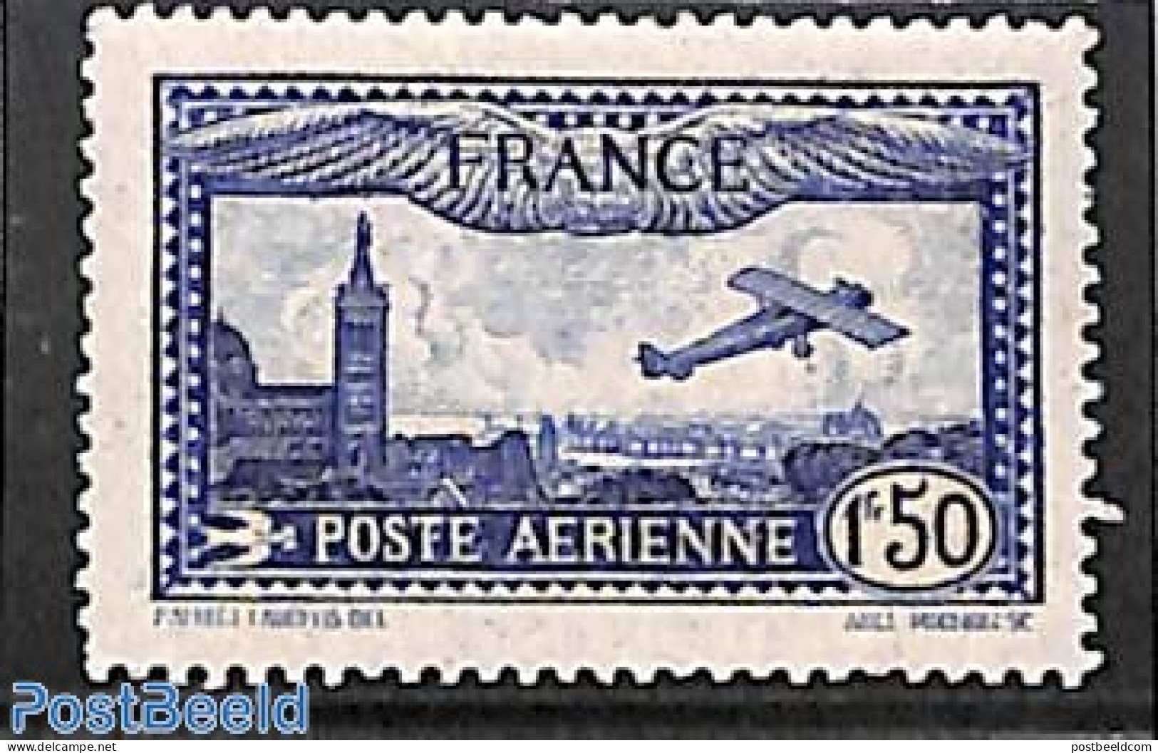 France 1930 Airmail 1v, Unused (hinged), Transport - Aircraft & Aviation - Neufs