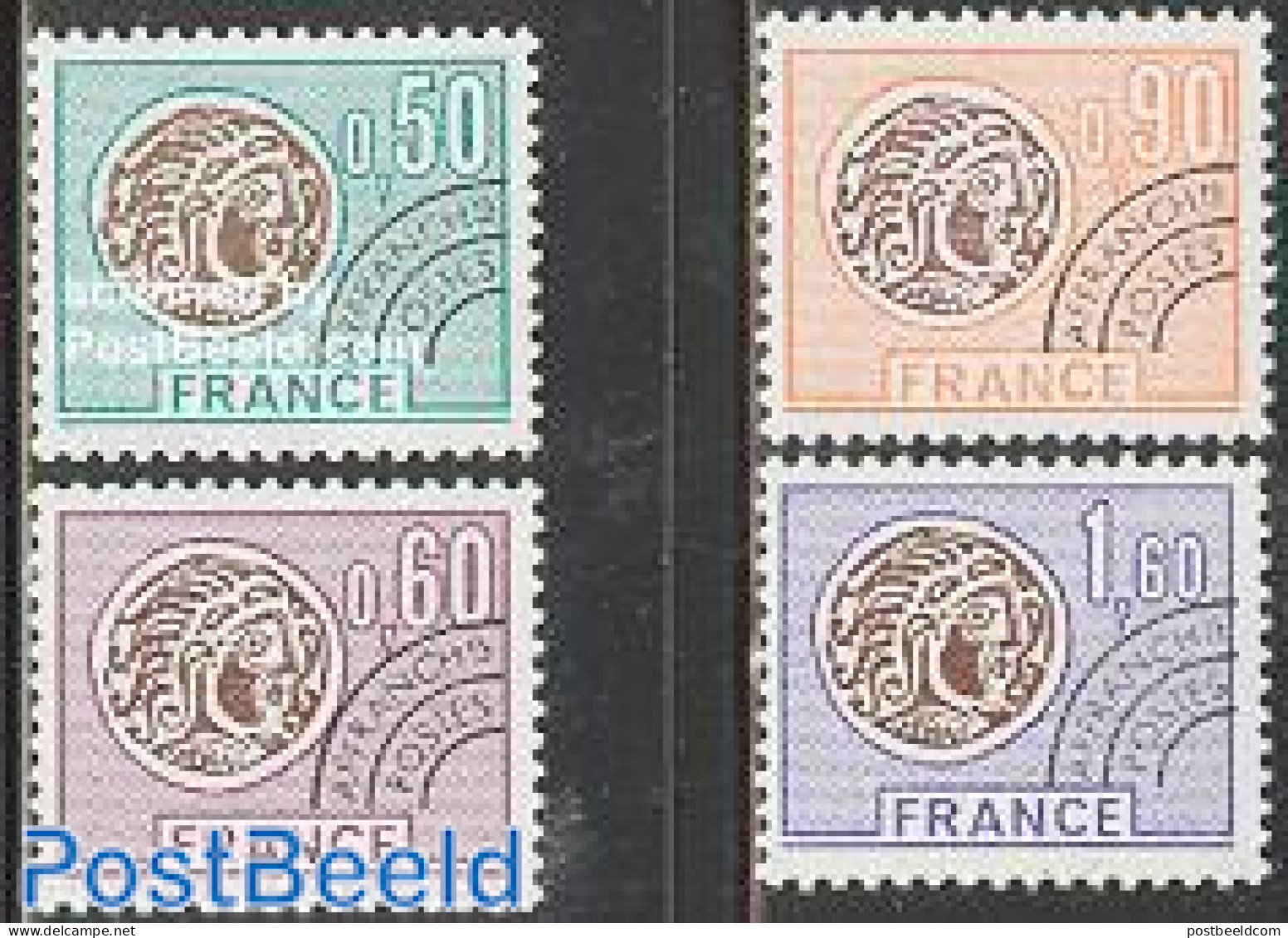 France 1976 Pre Cancels 4v, Mint NH, Various - Money On Stamps - Neufs