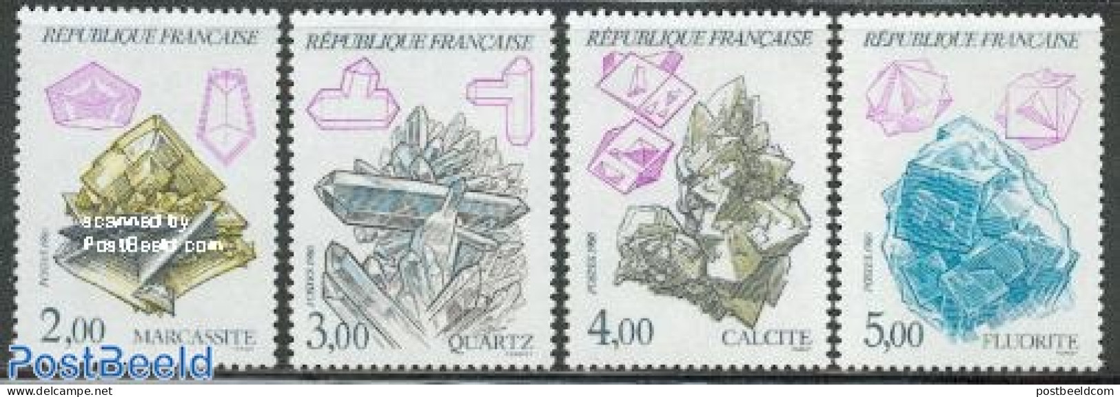 France 1986 Minerals 4v, Mint NH, History - Geology - Unused Stamps