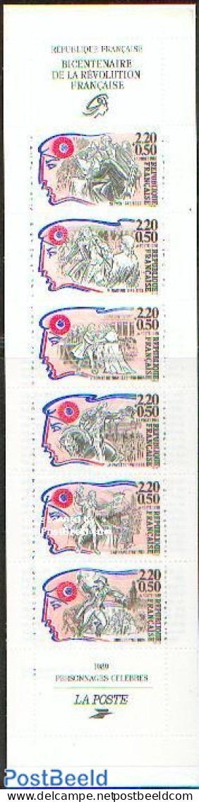 France 1989 Revolution Personalities 6v In Booklet, Mint NH, History - Nature - History - Horses - Stamp Booklets - Nuevos