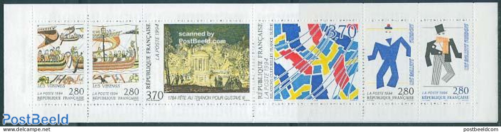 France 1994 Sweden 6v In Booklet, Joint Issue Sweden, Mint NH, History - Transport - Various - Flags - Stamp Booklets .. - Ungebraucht