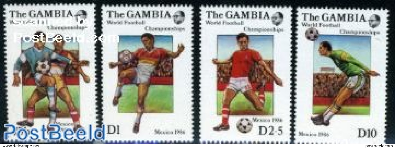 Gambia 1986 World Cup Football 4v., Mint NH, Sport - Football - Gambia (...-1964)