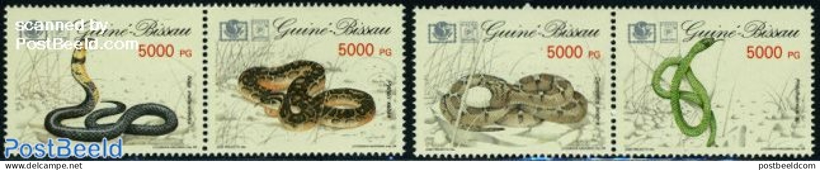 Guinea Bissau 1994 Philakorea, Singpex 4v (2x[:]), Mint NH, Nature - Reptiles - Snakes - Guinea-Bissau