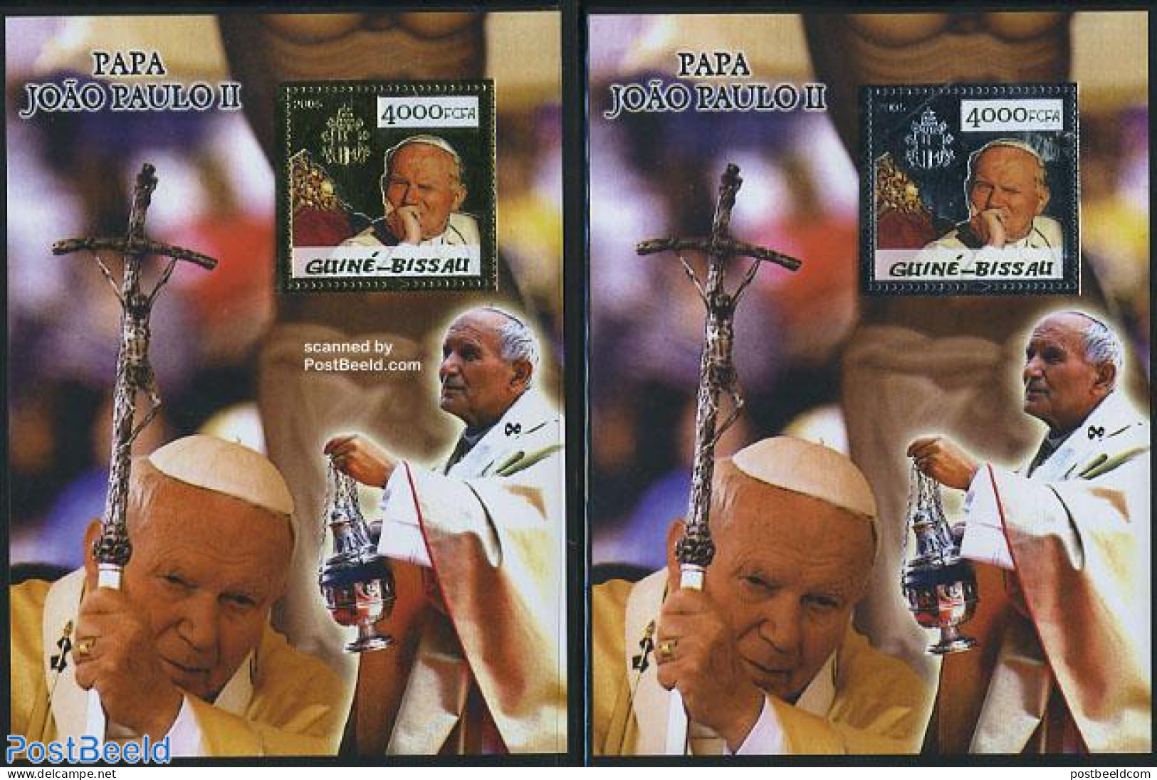 Guinea Bissau 2005 Pope John Paul II 2 S/s, Mint NH, Religion - Pope - Pausen