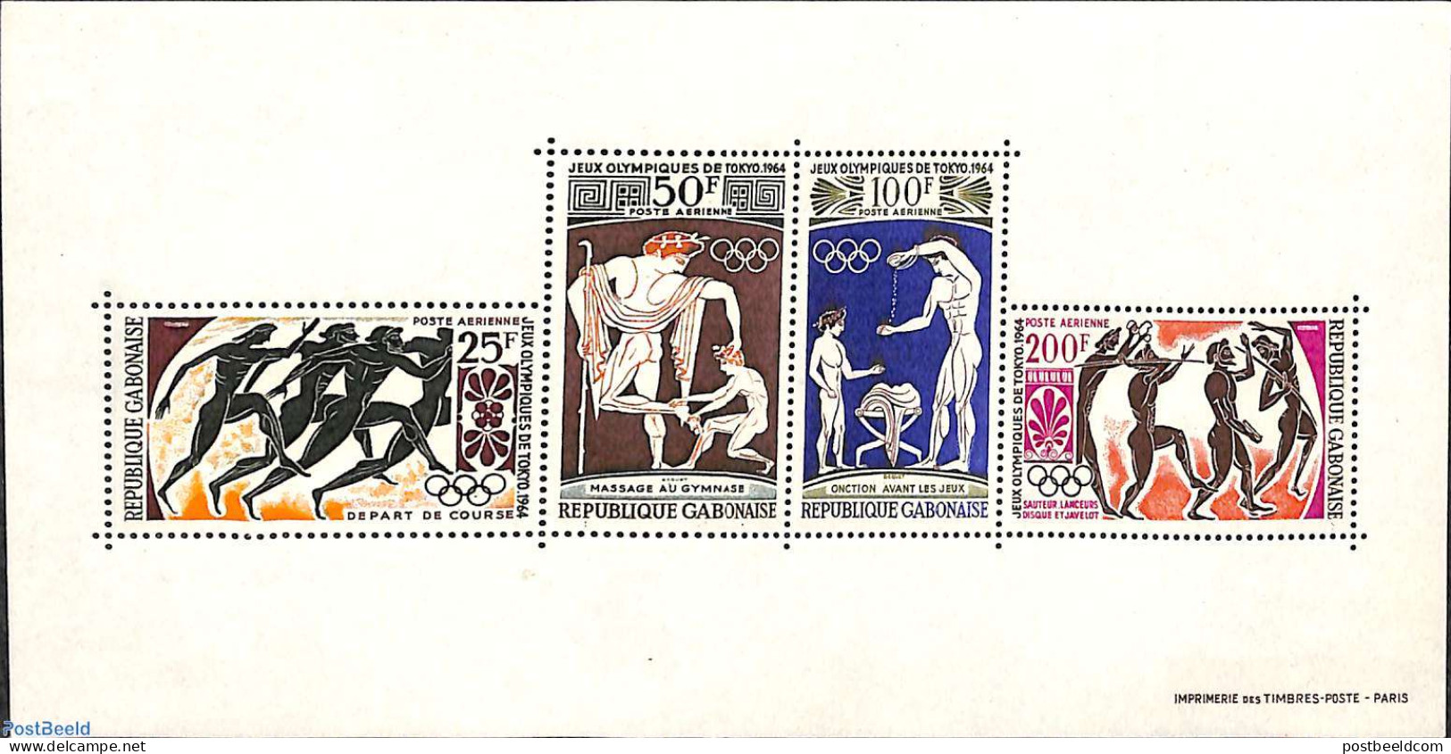 Gabon 1964 Olympic Games Tokyo S/s, Mint NH, Sport - Olympic Games - Sport (other And Mixed) - Nuovi