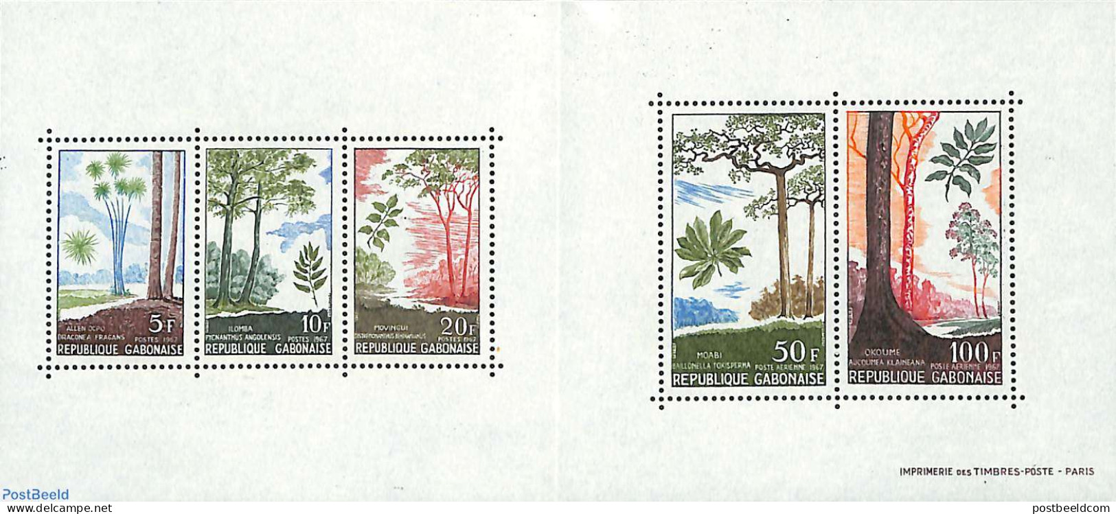 Gabon 1967 Trees S/s, Mint NH, Nature - Trees & Forests - Ongebruikt