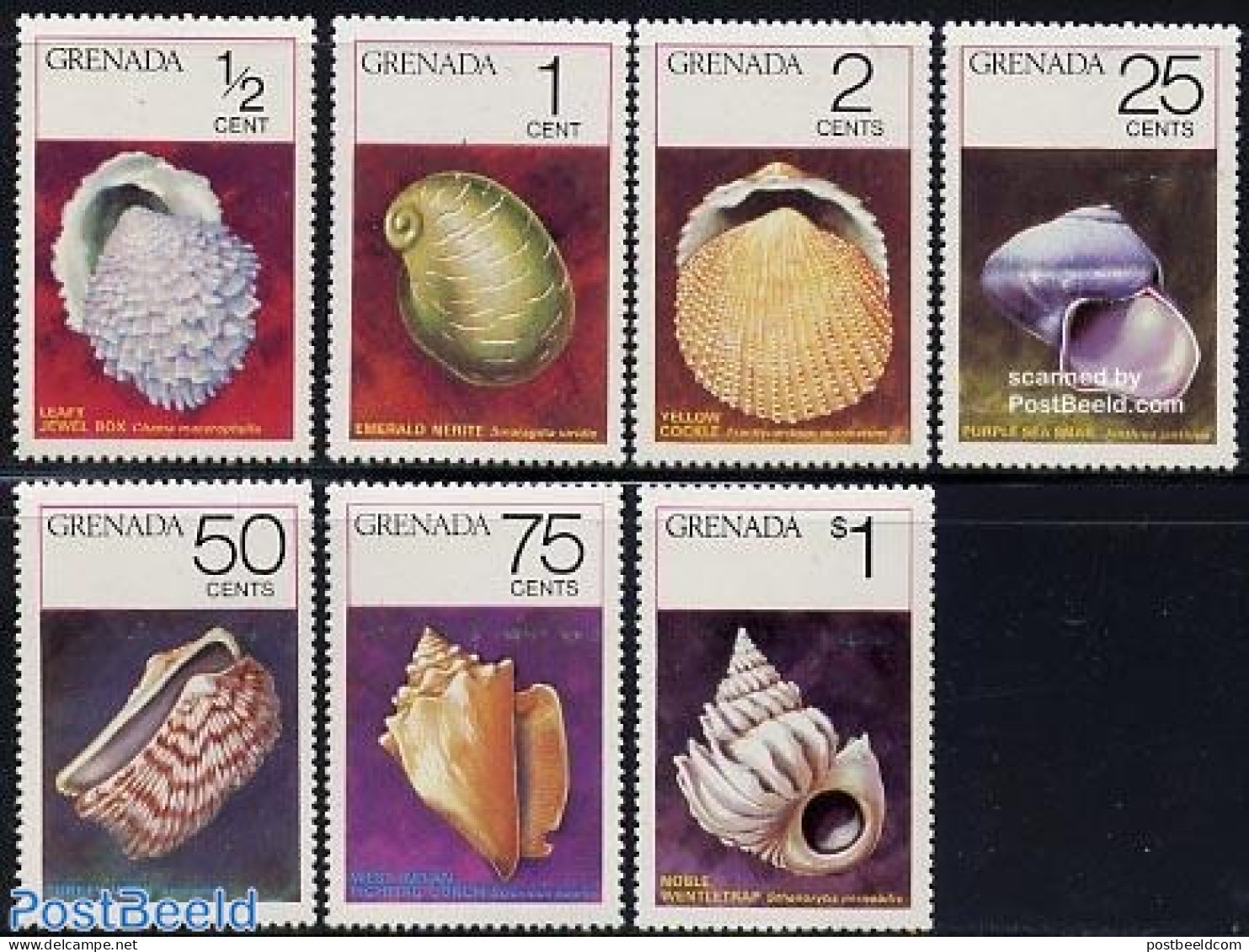 Grenada 1975 Shells 7v, Mint NH, Nature - Shells & Crustaceans - Vita Acquatica