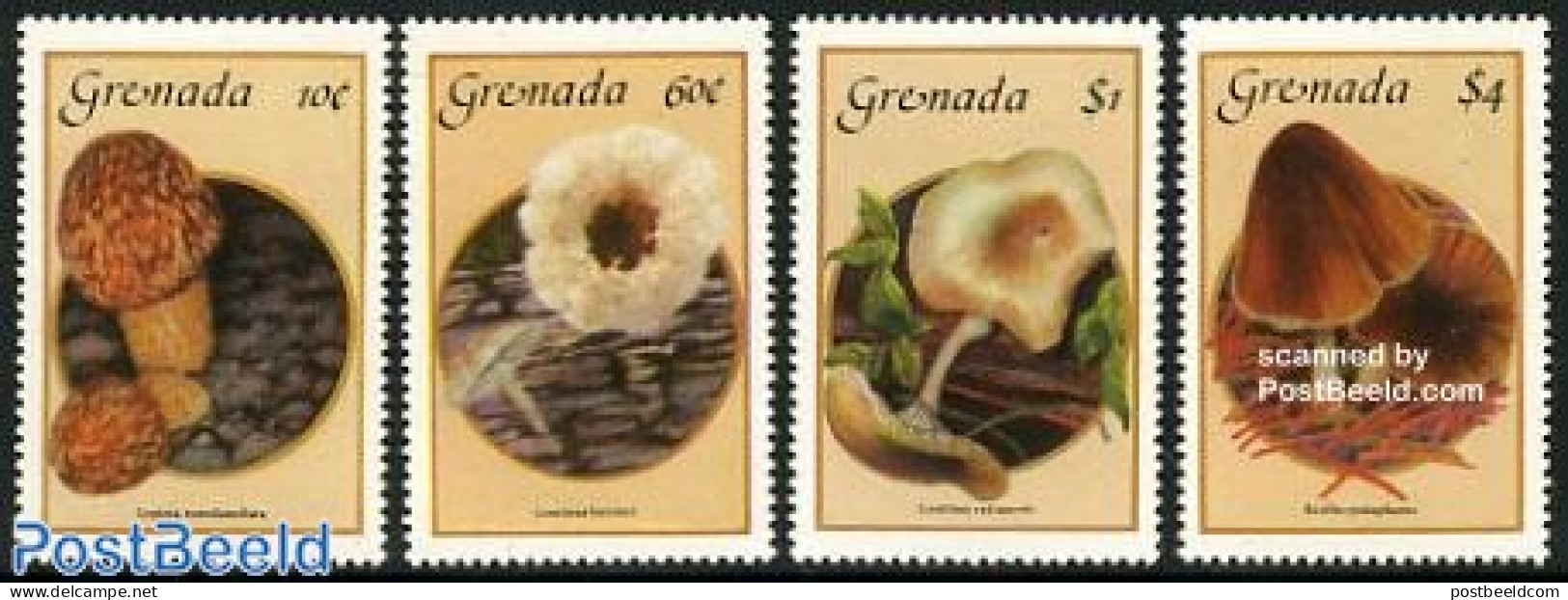 Grenada 1986 Mushrooms 4v, Mint NH, Nature - Mushrooms - Champignons