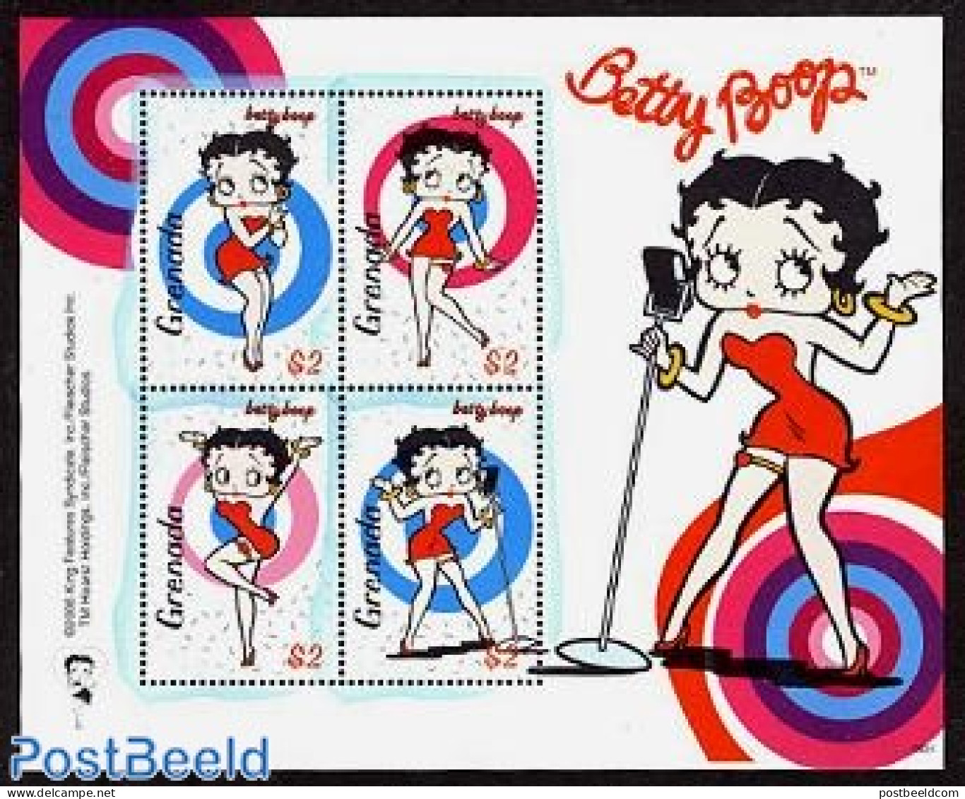 Grenada 2006 Betty Boop 4v M/s, Mint NH, Art - Comics (except Disney) - Bandes Dessinées