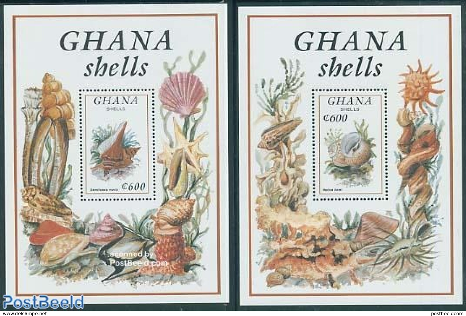 Ghana 1992 Shells 2 S/s, Mint NH, Nature - Shells & Crustaceans - Maritiem Leven