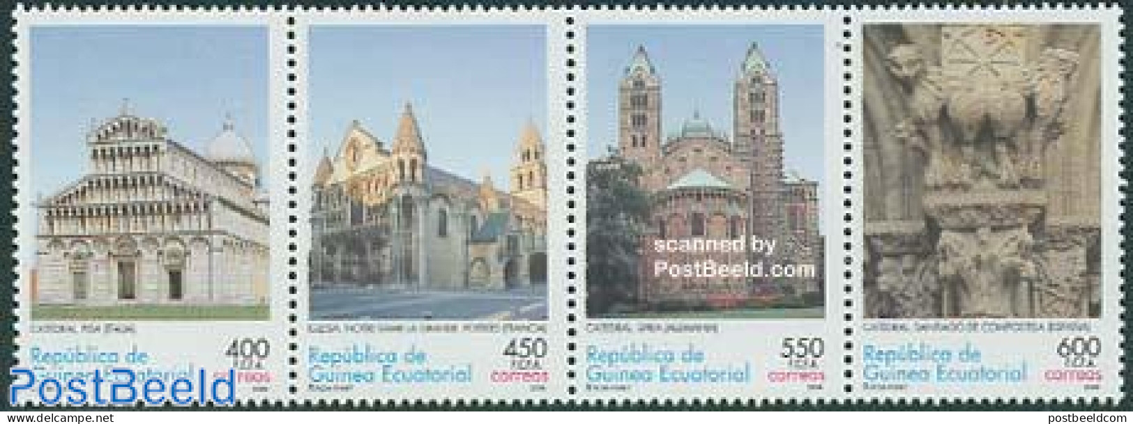 Equatorial Guinea 2005 Roman Architecture 4v [:::], Mint NH, Religion - Churches, Temples, Mosques, Synagogues - Iglesias Y Catedrales
