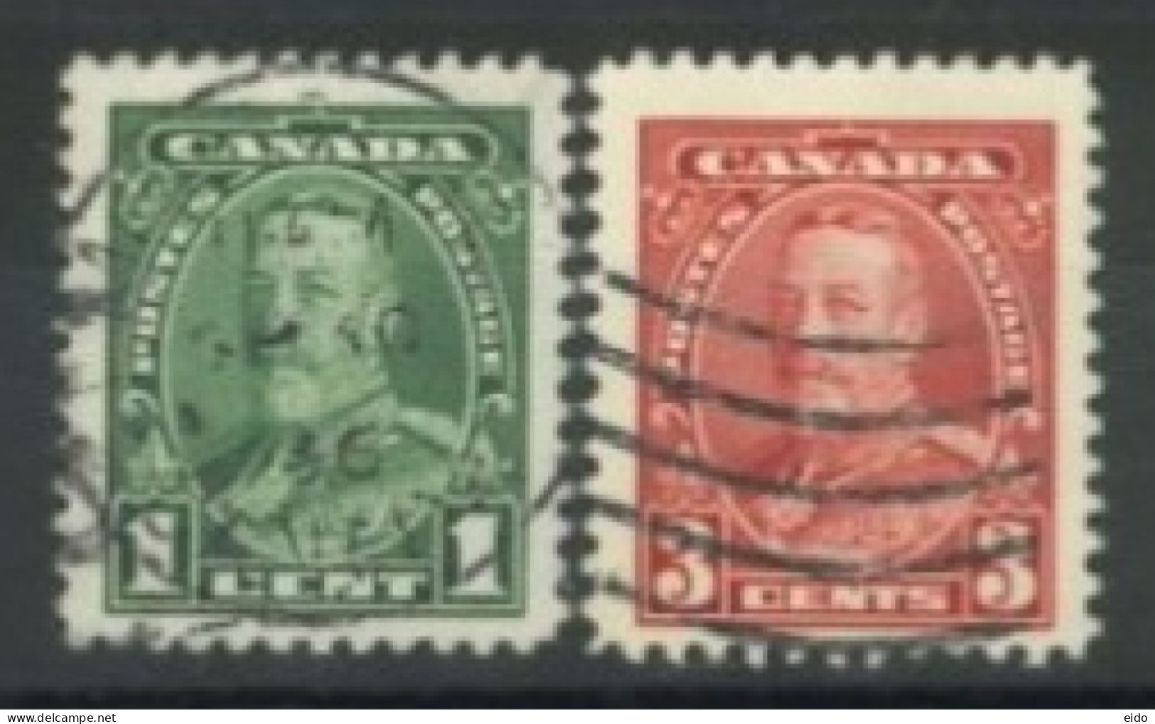 CANADA - 1935, KING GEORGE V STAMPS SET OF 2, USED. - Gebruikt