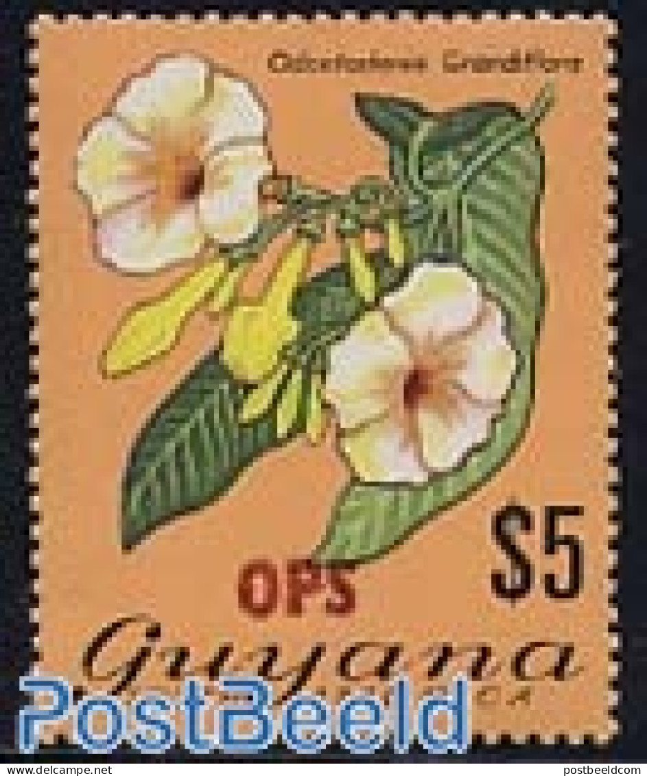 Guyana 1981 On Service 1v, Mint NH, Nature - Flowers & Plants - Guiana (1966-...)