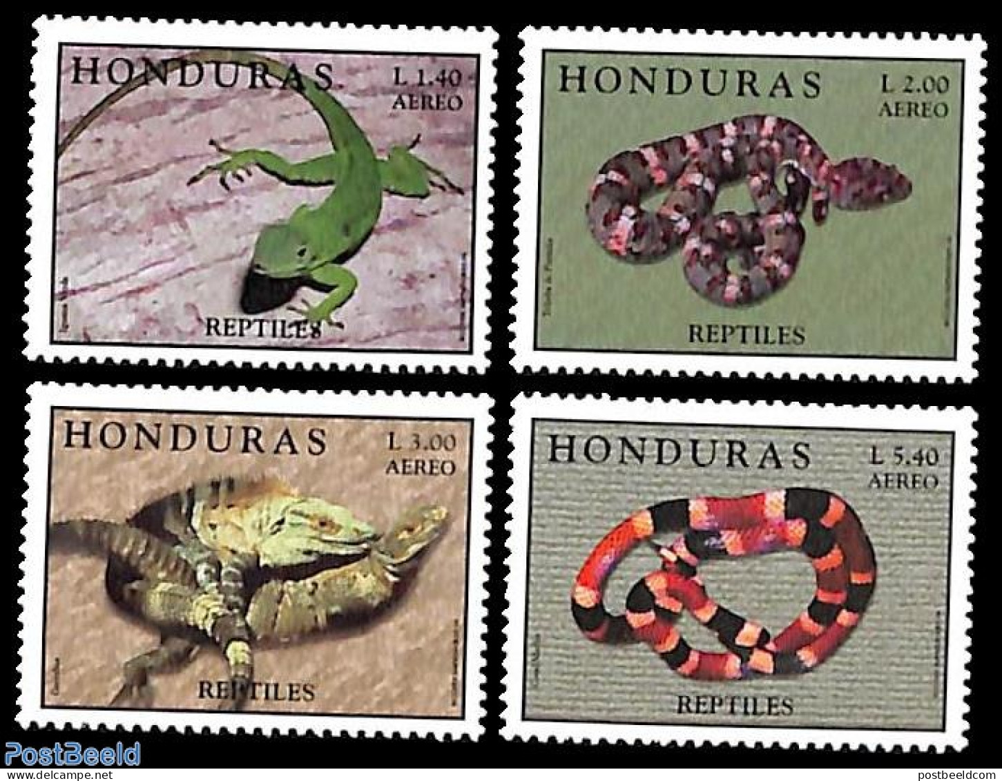 Honduras 1998 Reptiles 4v, Mint NH, Nature - Reptiles - Snakes - Honduras