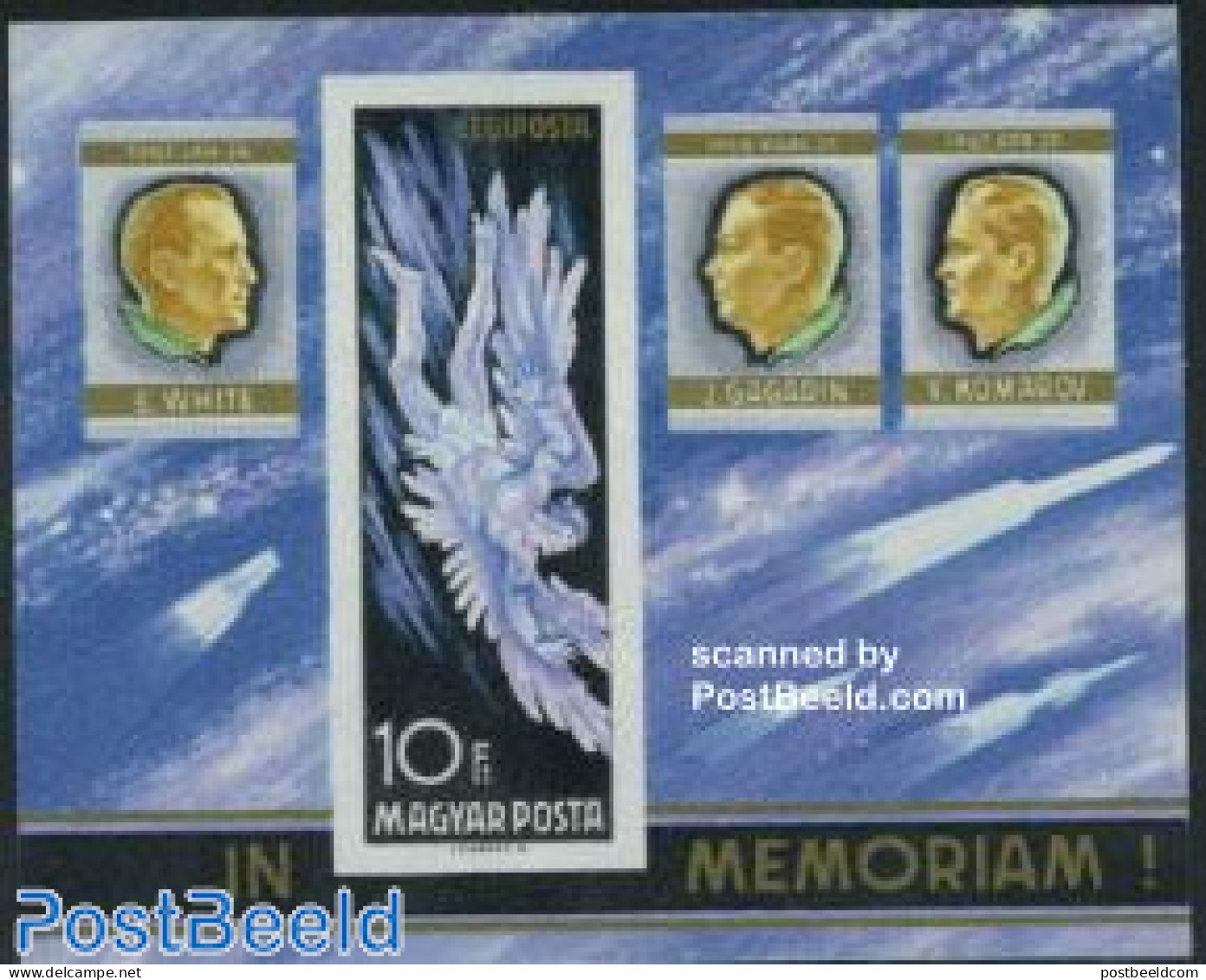 Hungary 1968 Space Accidents S/s Imperforated, Mint NH, History - Transport - Space Exploration - Disasters - Nuevos