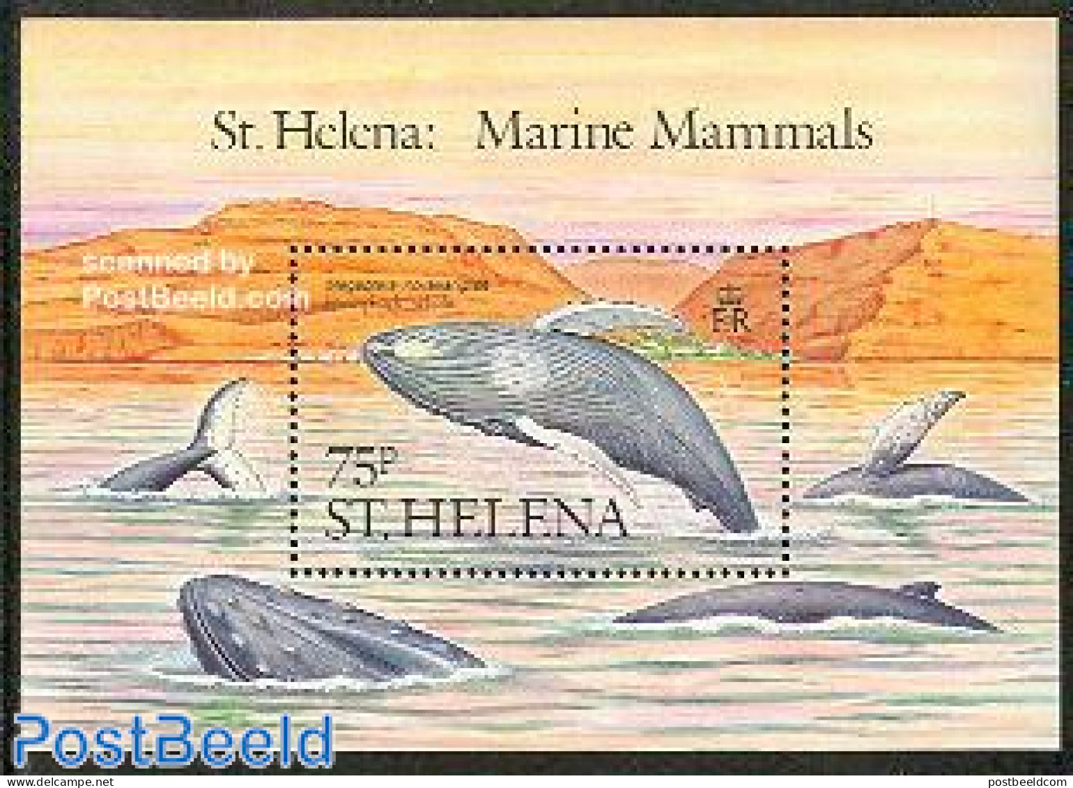 Saint Helena 1987 Whales S/s, Mint NH, Nature - Sea Mammals - Sainte-Hélène