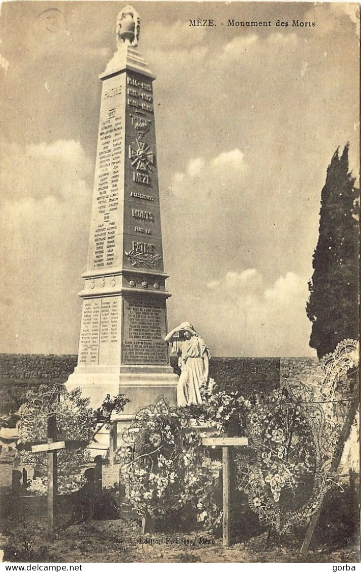 *CPA  - 34 - MEZE - Monument Des Morts - Mèze