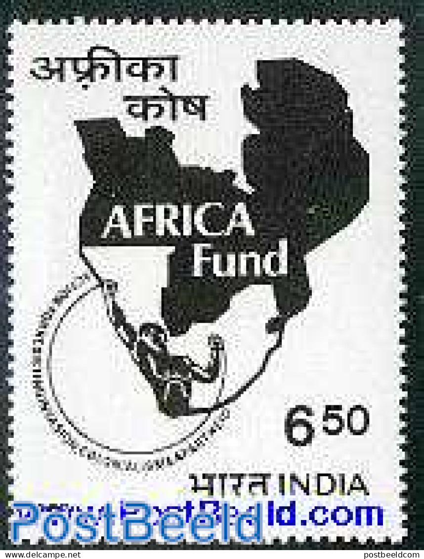 India 1987 Africa Fund 1v, Mint NH, Various - Maps - Ungebraucht