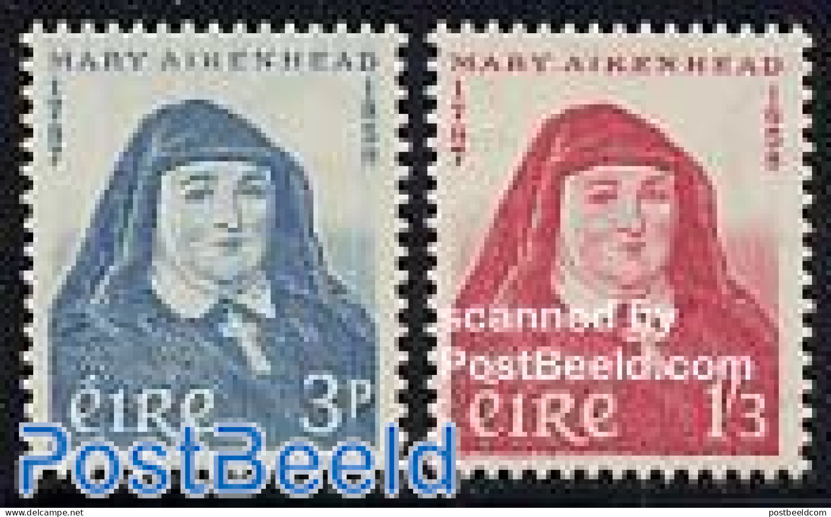 Ireland 1958 Mary Aikenhead 2v, Mint NH, Religion - Religion - Unused Stamps