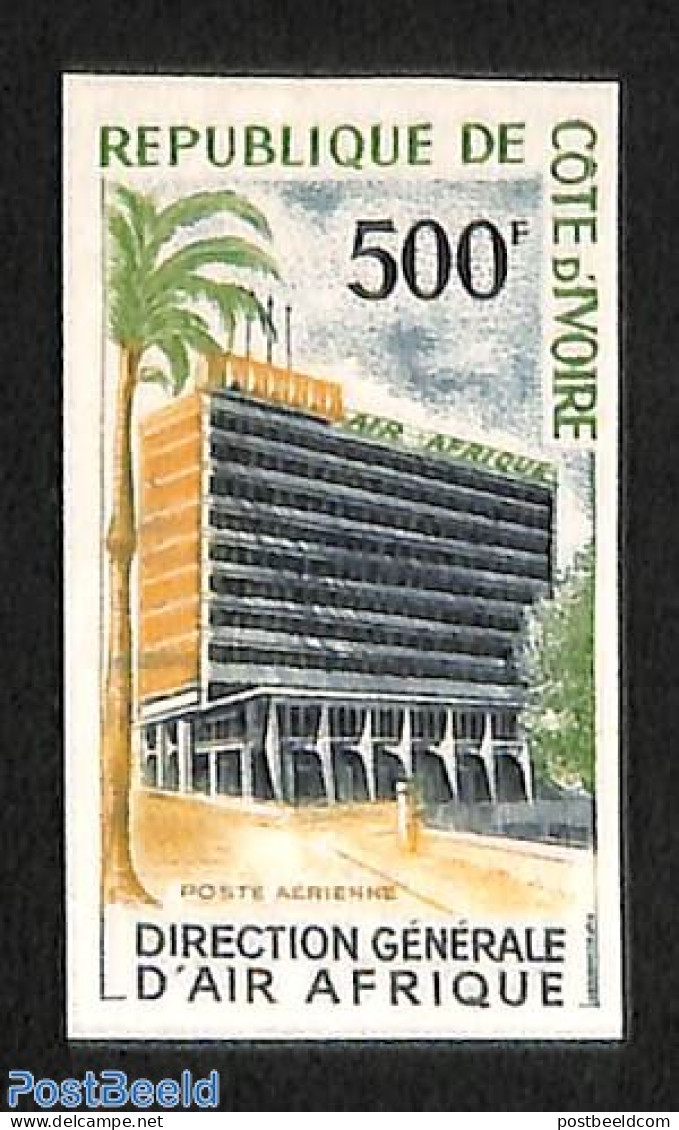 Ivory Coast 1967 Air Afrique Building 1v Imperforated, Mint NH, Transport - Neufs