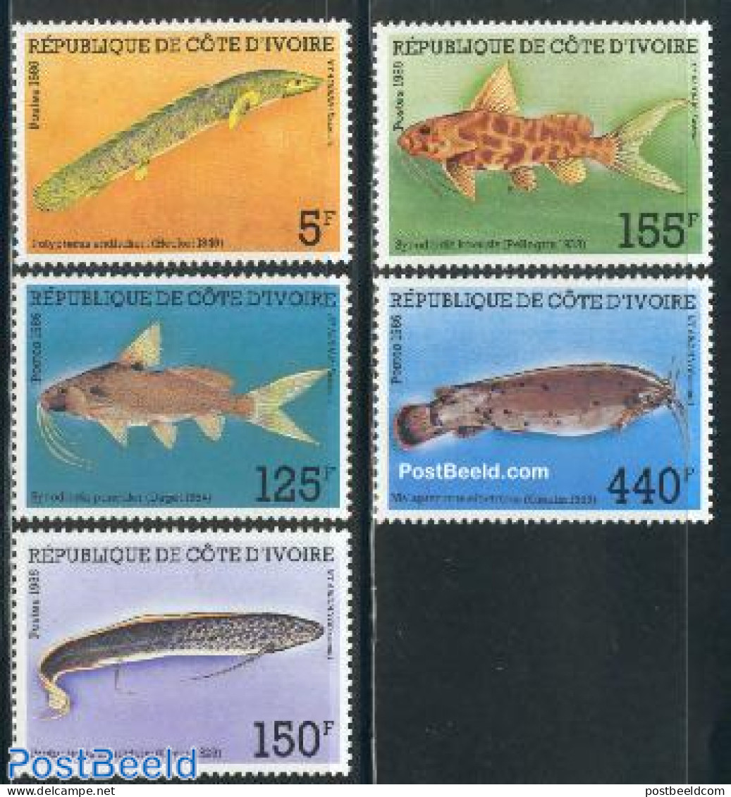 Ivory Coast 1986 Fish 5v, Mint NH, Nature - Fish - Unused Stamps