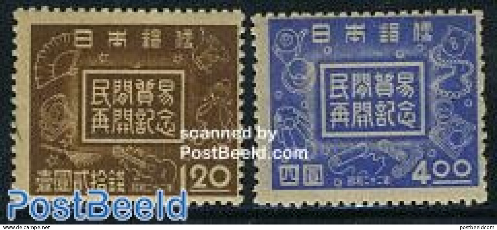Japan 1947 Export 2v, Mint NH, Various - Export & Trade - Unused Stamps