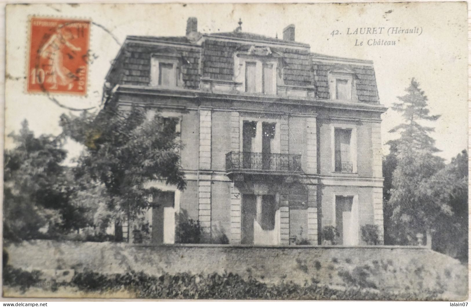 C. P. A. : 34 : LAURET ( Hérault) : Le Château, Timbre - Autres & Non Classés