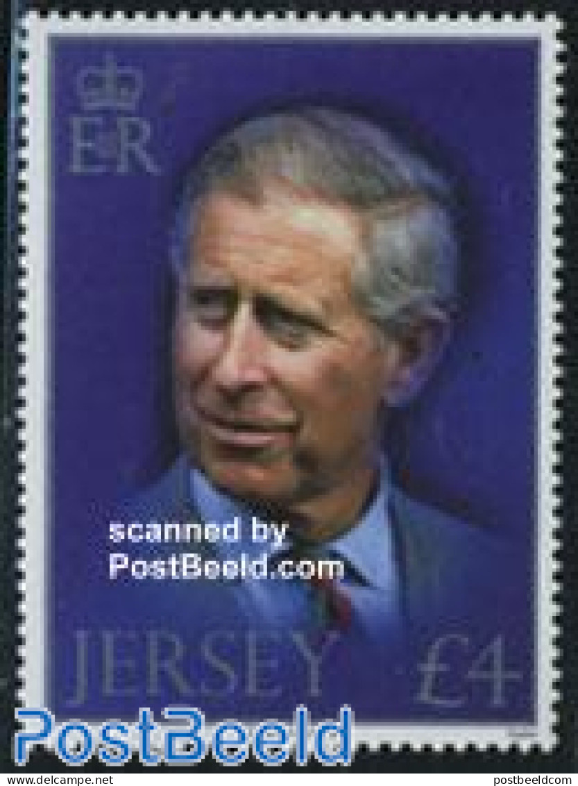 Jersey 2008 Prince Charles 60th Birthday 1v, Mint NH, History - Kings & Queens (Royalty) - Familias Reales