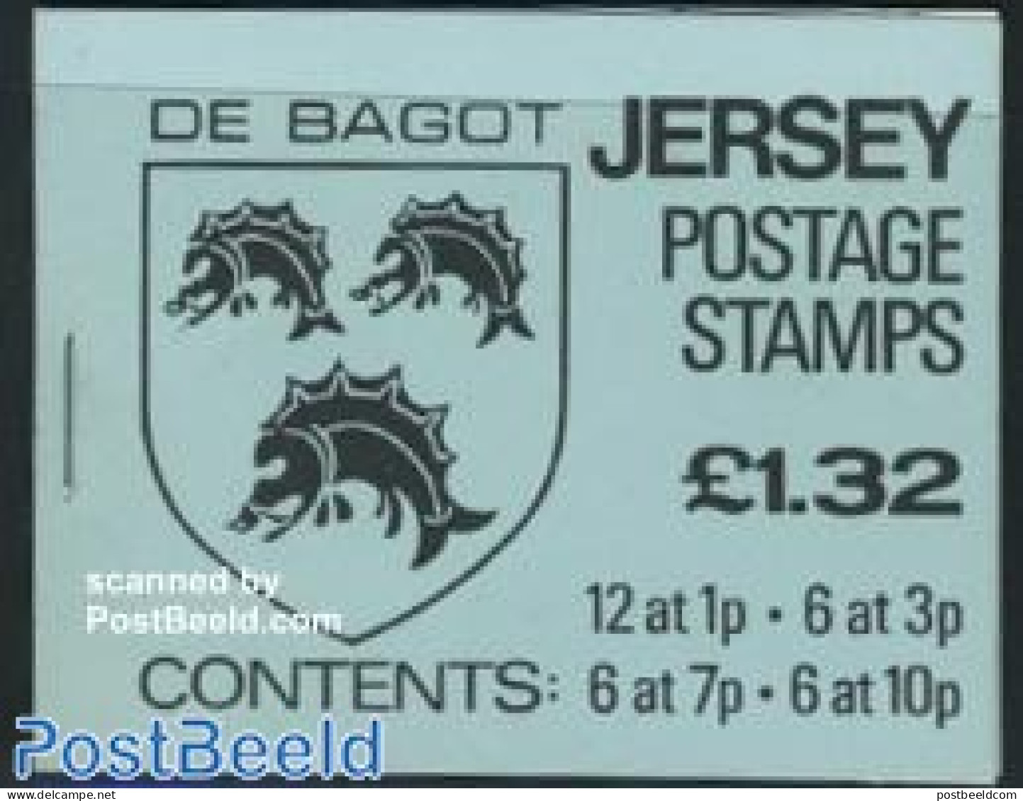 Jersey 1981 Coat Of Arms Booklet (1.32, Blue), Mint NH, History - Coat Of Arms - Stamp Booklets - Unclassified