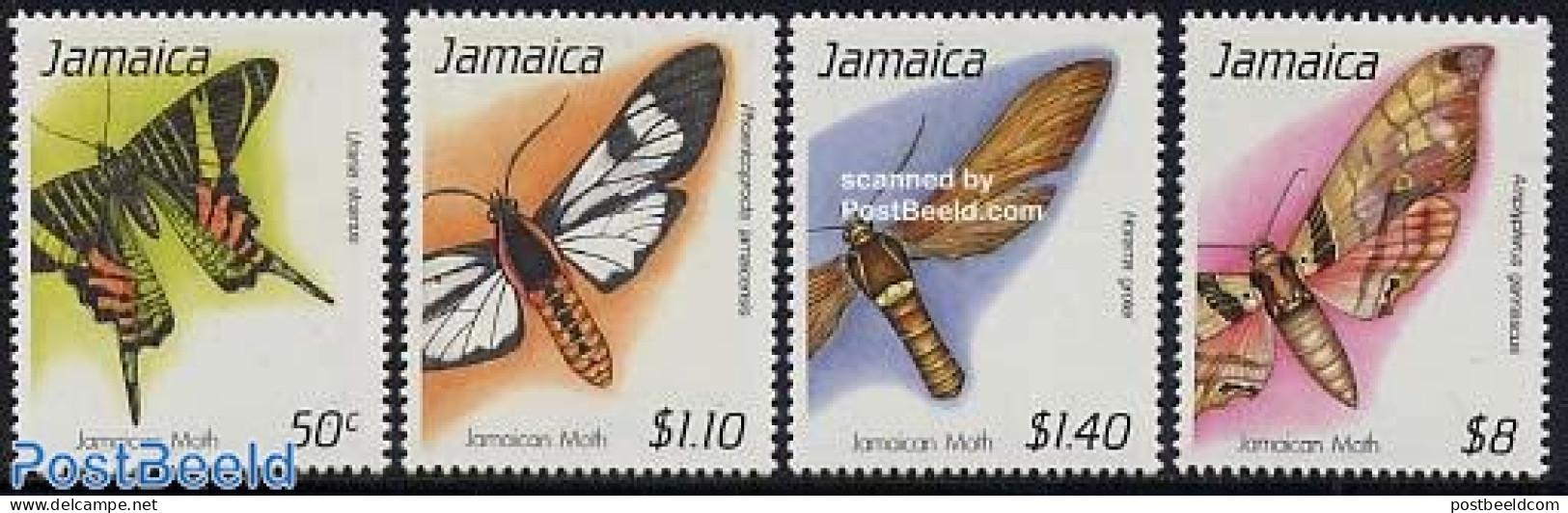 Jamaica 1991 Moth 4v, Mint NH, Nature - Butterflies - Insects - Jamaique (1962-...)