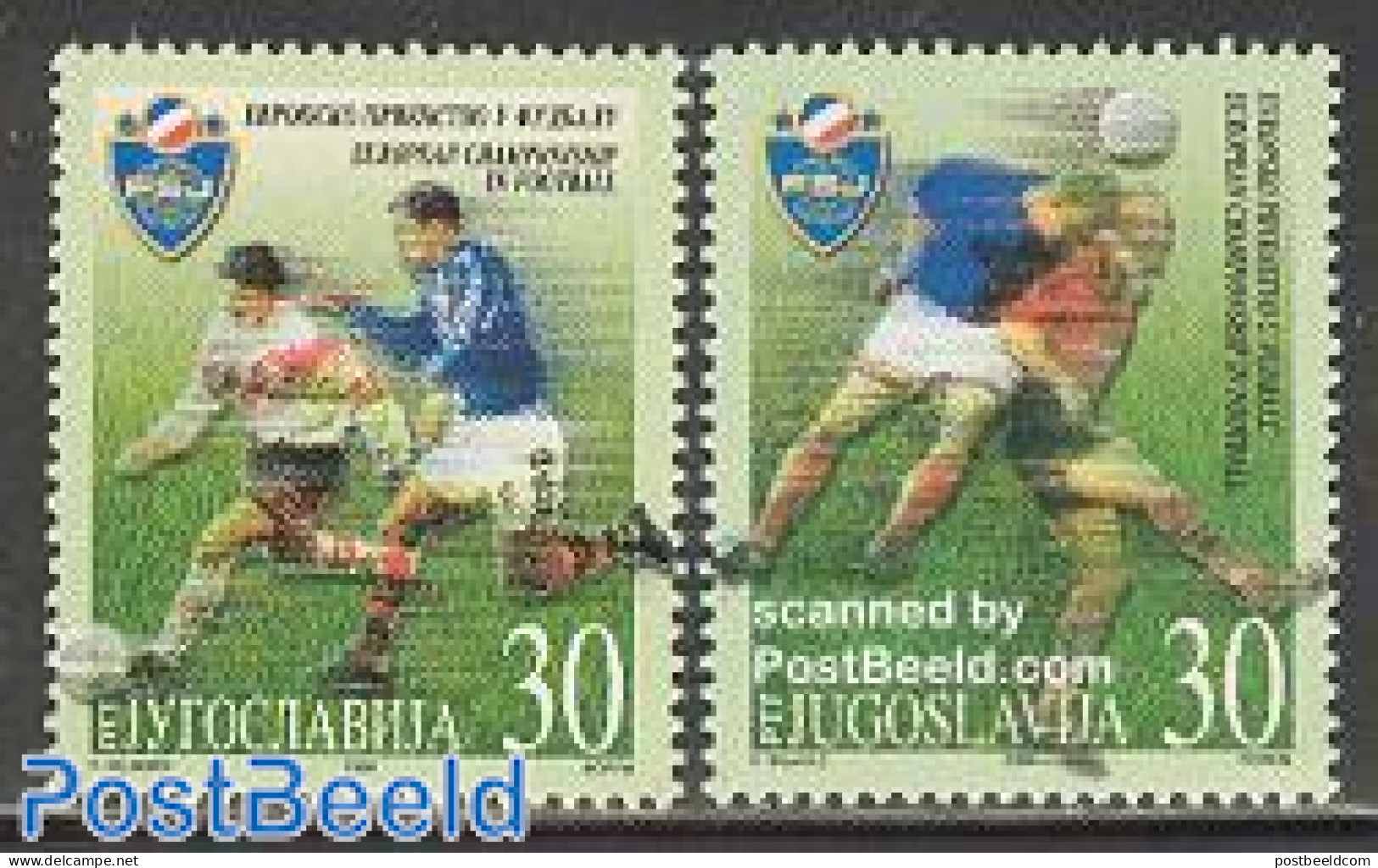Yugoslavia 2000 European Football Games 2v, Mint NH, History - Sport - Europa Hang-on Issues - Netherlands & Dutch - F.. - Unused Stamps
