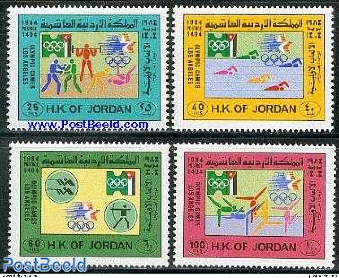 Jordan 1984 Olympic Games 4v, Mint NH, Sport - Boxing - Gymnastics - Olympic Games - Swimming - Boxe