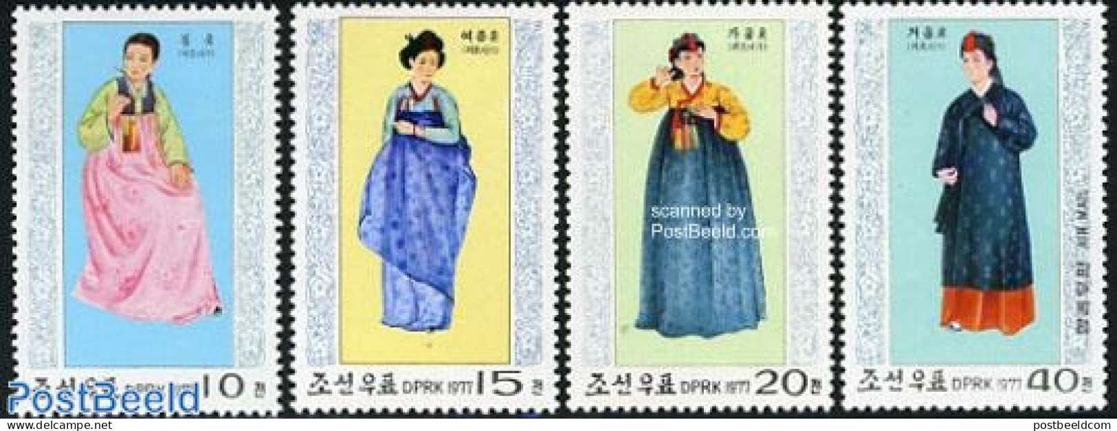 Korea, North 1977 Costumes 4v, Mint NH, Various - Costumes - Costumes