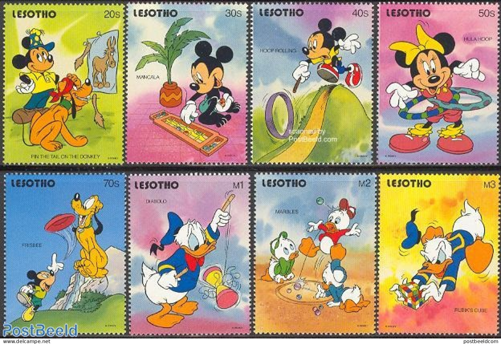 Lesotho 1991 Disney 8v, Mint NH, Various - Toys & Children's Games - Art - Disney - Disney