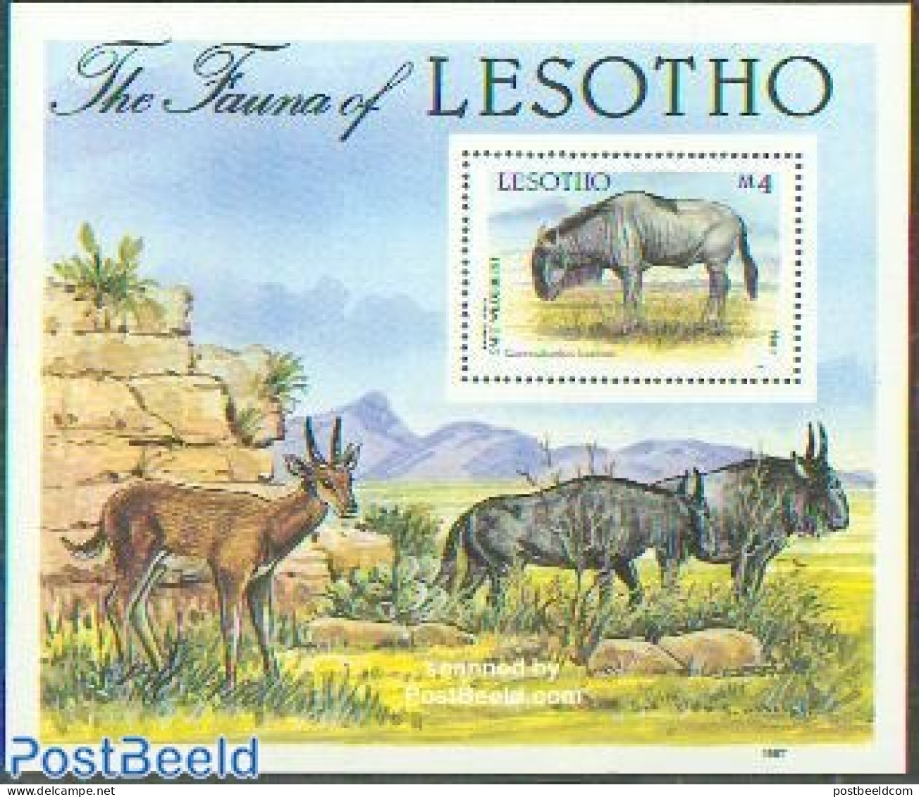 Lesotho 1987 Animals S/s, Mint NH, Nature - Animals (others & Mixed) - Lesotho (1966-...)