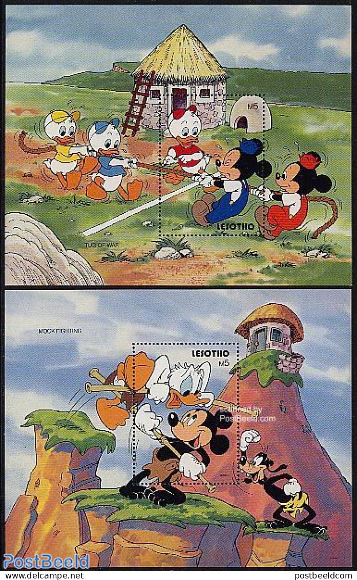 Lesotho 1991 Disney 2 S/s, Mint NH, Art - Disney - Disney