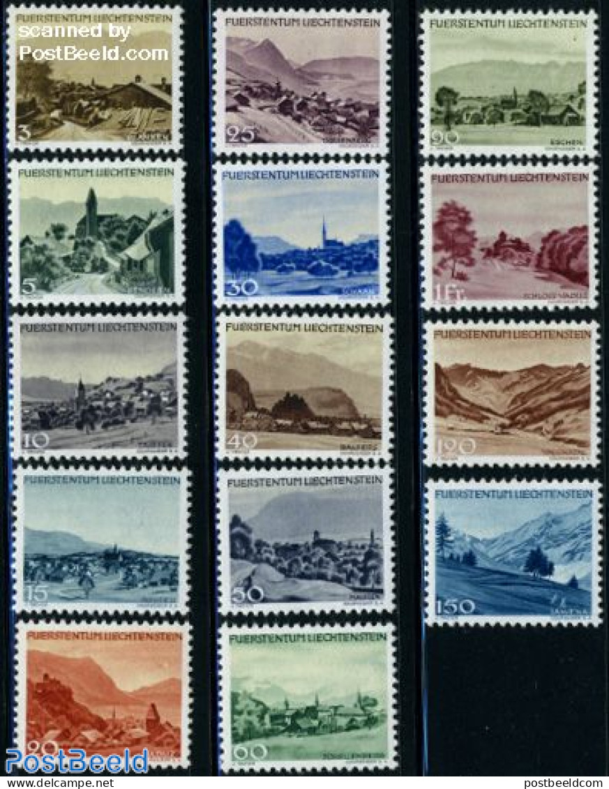 Liechtenstein 1944 Definitives 14v, Mint NH, Art - Castles & Fortifications - Unused Stamps