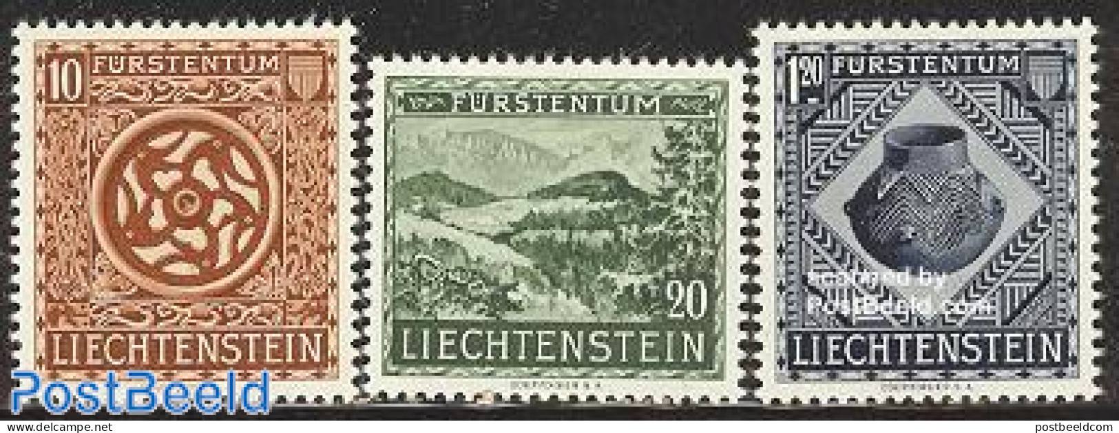 Liechtenstein 1953 National Museum 3v, Mint NH, History - Archaeology - Art - Museums - Ungebraucht