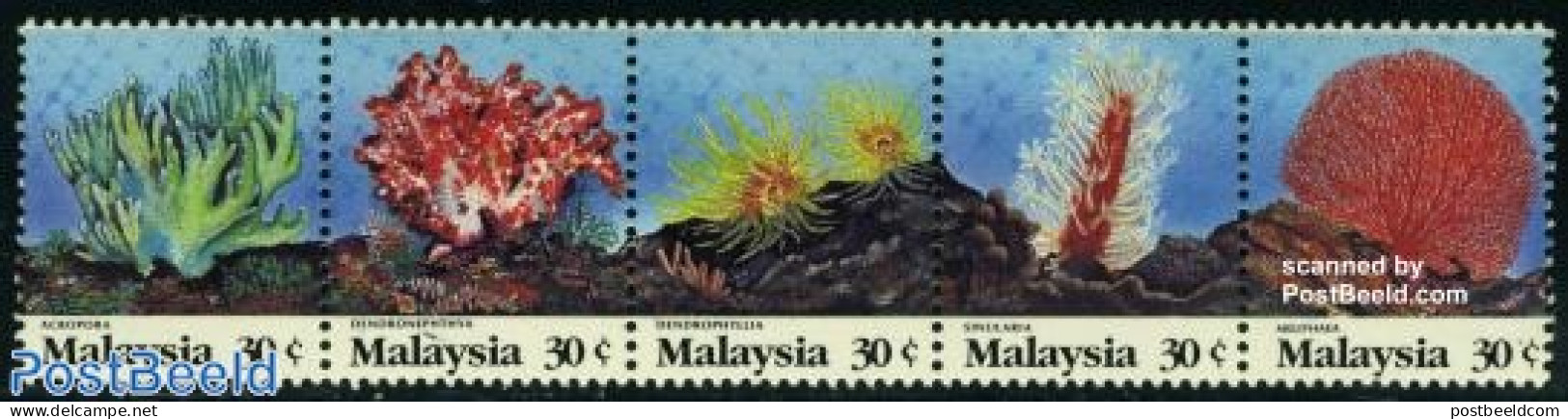 Malaysia 1992 Corals 5v [::::], Mint NH, Nature - Other & Unclassified