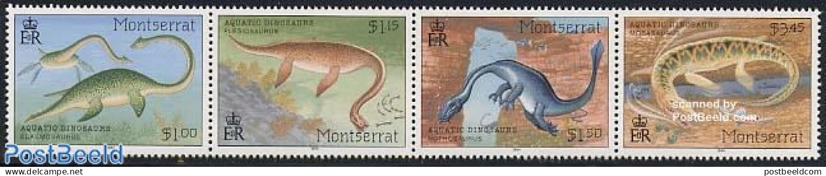 Montserrat 1994 Preh. Animals 4v [:::], Mint NH, Nature - Prehistoric Animals - Prehistorisch
