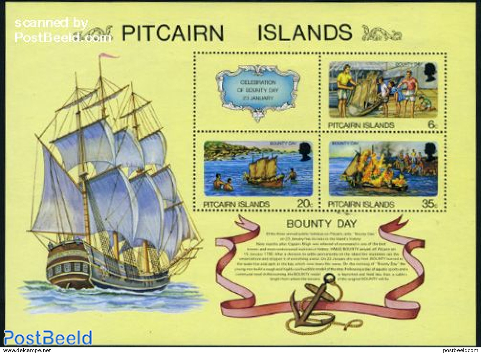 Pitcairn Islands 1978 Bounty Day S/s, Mint NH, Transport - Various - Fire Fighters & Prevention - Ships And Boats - Fo.. - Pompieri