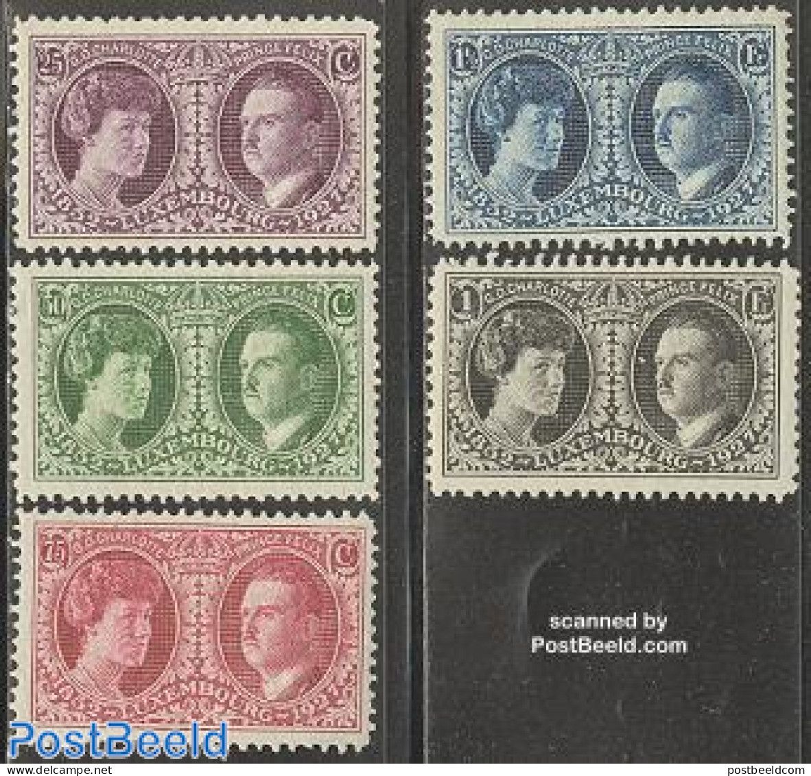 Luxemburg 1927 Philatelic Exposition 5v, Mint NH, History - Kings & Queens (Royalty) - Philately - Ungebraucht