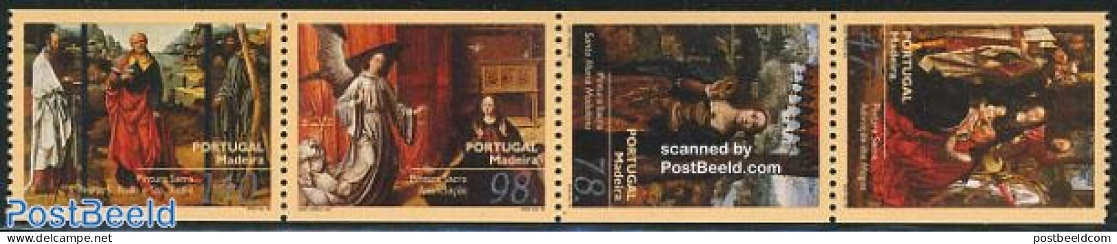Madeira 1996 Religious Paintings 4v From Booklet, Mint NH, Religion - Religion - Art - Paintings - Madère